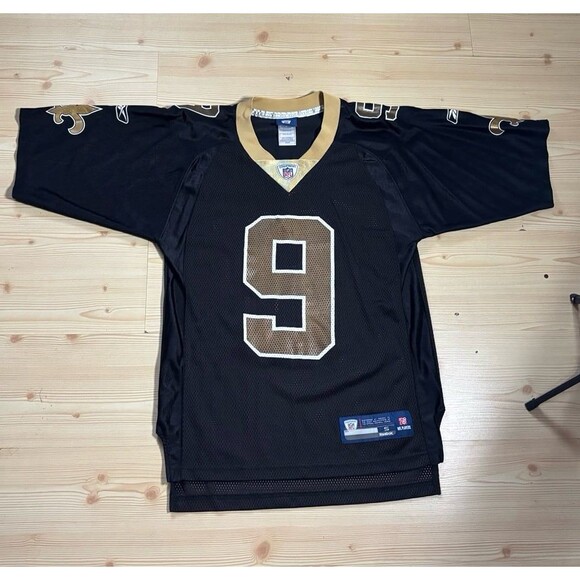 Reebok On Field Drew Brees #9 New Orleans Saints Jersey Men's Size S Black/Gold - Picture 1 of 8